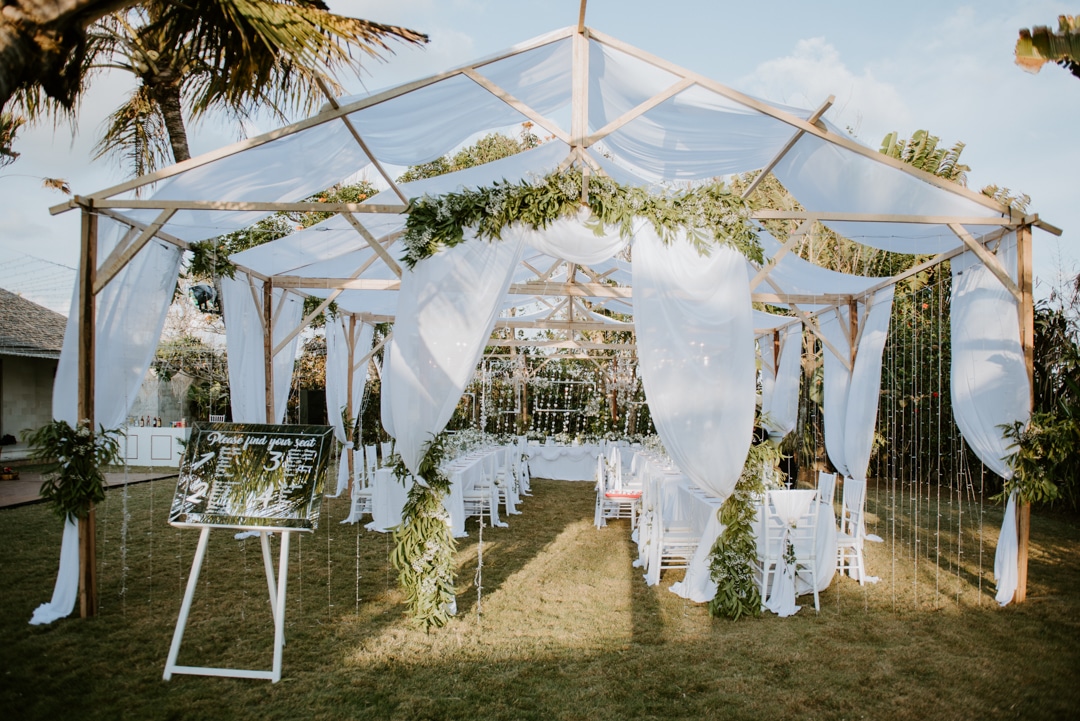 Wedding dinner Julie Brice beachfront villa Bali