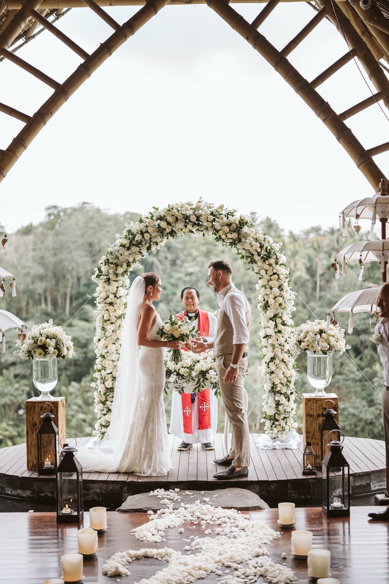 Evening wedding Emma Nick Ubud Bali